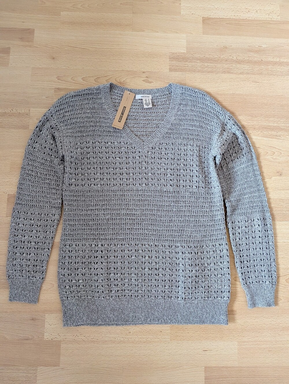 DKNY Jeans Heather Grey V-neck Sweater